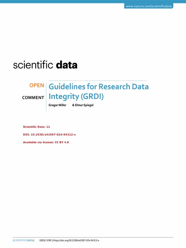 Guidelines for Research Data Integrity (GRDI) / Miller, Gregor & Spiegel, Elmar (2025)